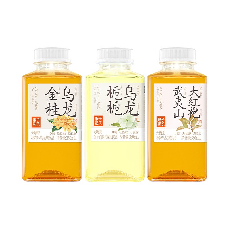 果子熟了无糖茶饮料350ml*6瓶0糖0卡0脂金桂乌龙茶饮品饮料