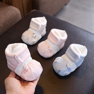 1岁男女宝宝保暖不掉鞋 秋冬3 加绒加厚步前鞋 9个月软底婴儿袜鞋
