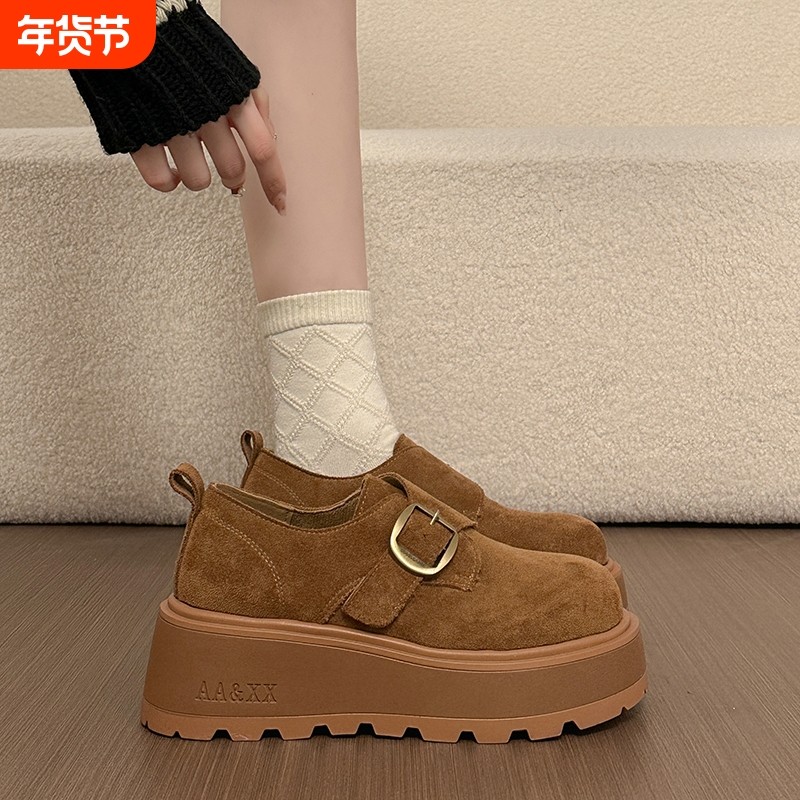 全包勃肯鞋女2026年春季新款松糕厚底小个子百搭乐福鞋复古单鞋子,女鞋,勃肯鞋/软木鞋,淘宝优惠券,粉丝福利购,淘宝优惠卷