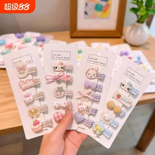 婴儿发夹不伤发宝宝发卡婴幼儿汗毛夹小女孩胎毛夹包布安全夹全包