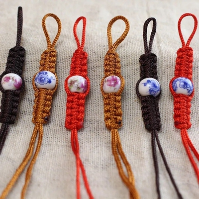 茶壶绳系壶绳手工编制茶壶盖绳子线紫砂壶绳子绳壶盖绳绑壶红绳