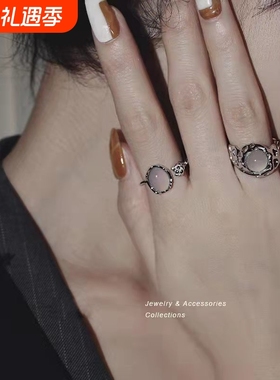 网红复古戒指小众设计轻奢高级感气质潮百搭设计开口可调节食指戒