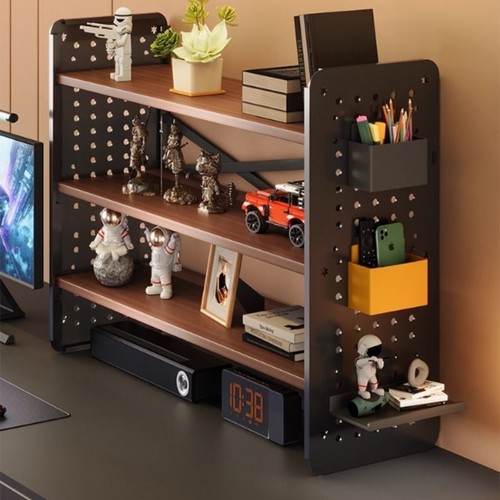 桌面置物架桌上DIY洞洞板书架电脑桌多层收纳架办公室展示架双层