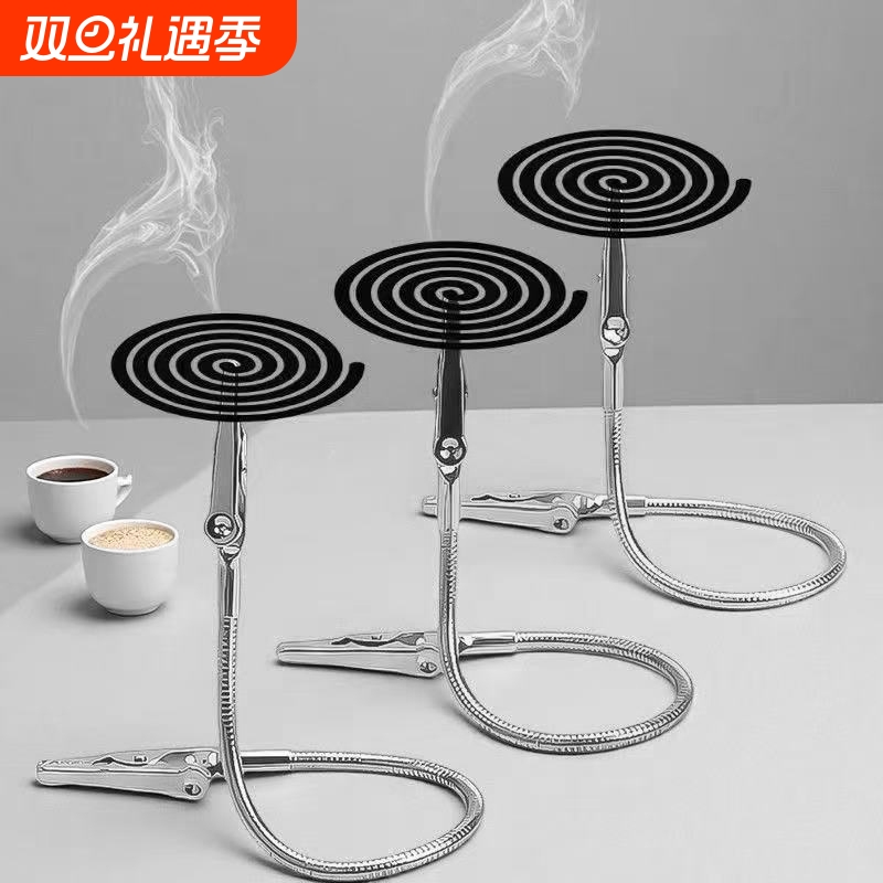 T双头蚊香夹A1pq0-户外便携立式立架艾条香夹多功能可折叠弯曲