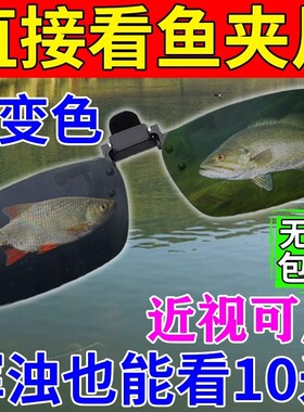 德国钓鱼看漂专用偏光眼镜夹片射看神器变色高清水底近视镜开车