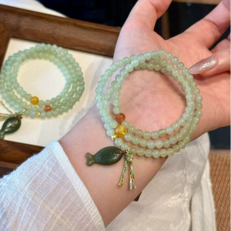 天然和田玉手链国潮多圈搭配