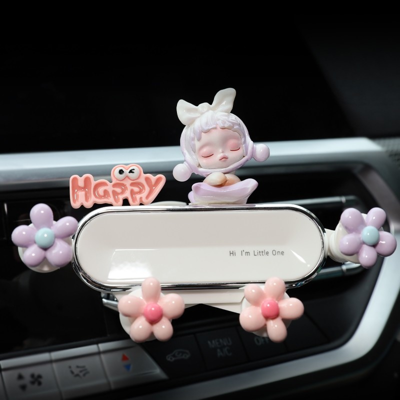 汽车手机支架创意玩偶卡通可爱卡通车载内导航通用出风口中控台