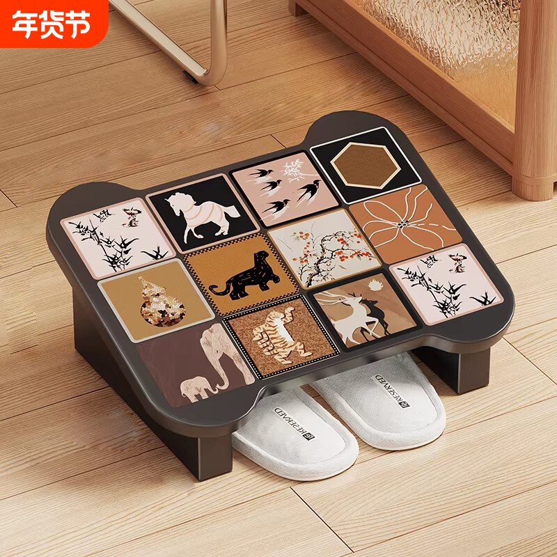 办公室桌下脚踏凳防翘二郎腿神器工位午睡踏板复古瘦腿放脚踩脚蹬