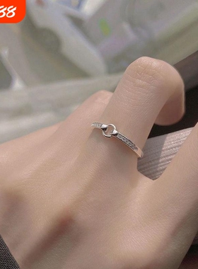 圆圈戒指女ins不掉色冷淡风高级感小众设计学生高颜值闺蜜可调节