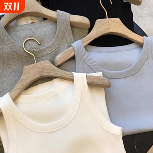 打底吊带背心女夏季 纯棉防走光黑色内搭遮副乳小上衣白色 2025新款