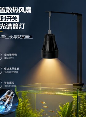 智能变色水族暴藻射灯筒灯可定时溪流原生水草缸全光谱LED鱼缸灯