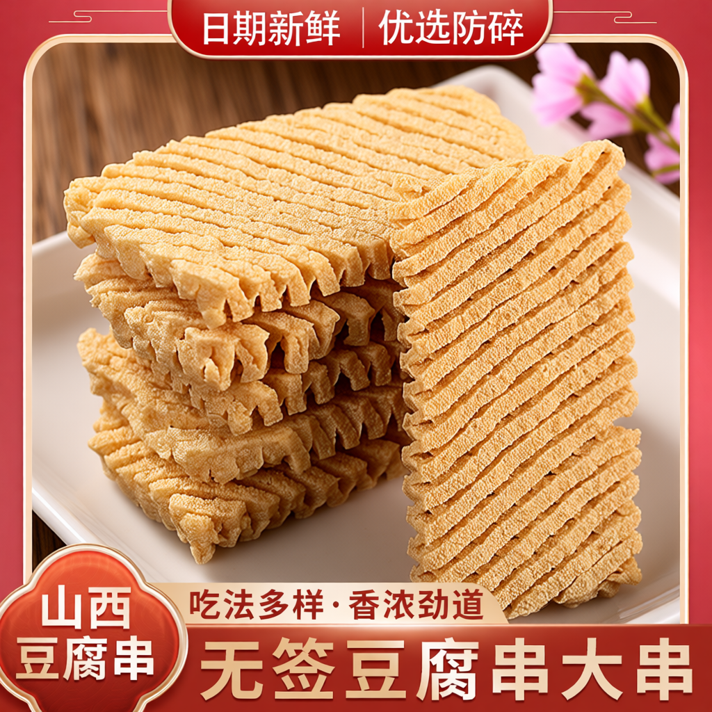 豆腐串豆制品干货商用豆干鸡汁豆腐干花干批发大豆食物