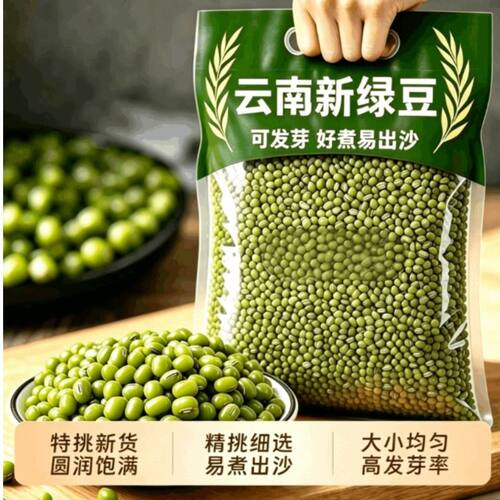 绿豆新货优质云南农家袋装新鲜批发汤今年大颗粒发豆芽大粒发芽