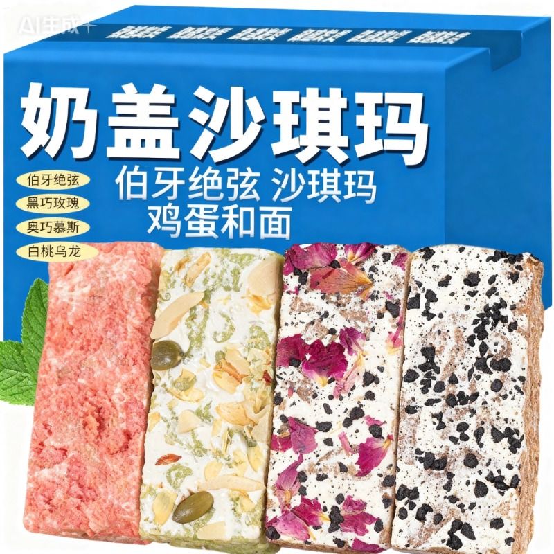 全麦奶盖沙琪玛伯牙绝弦奥巧慕斯多口味无加蔗糖早餐代餐休闲零食