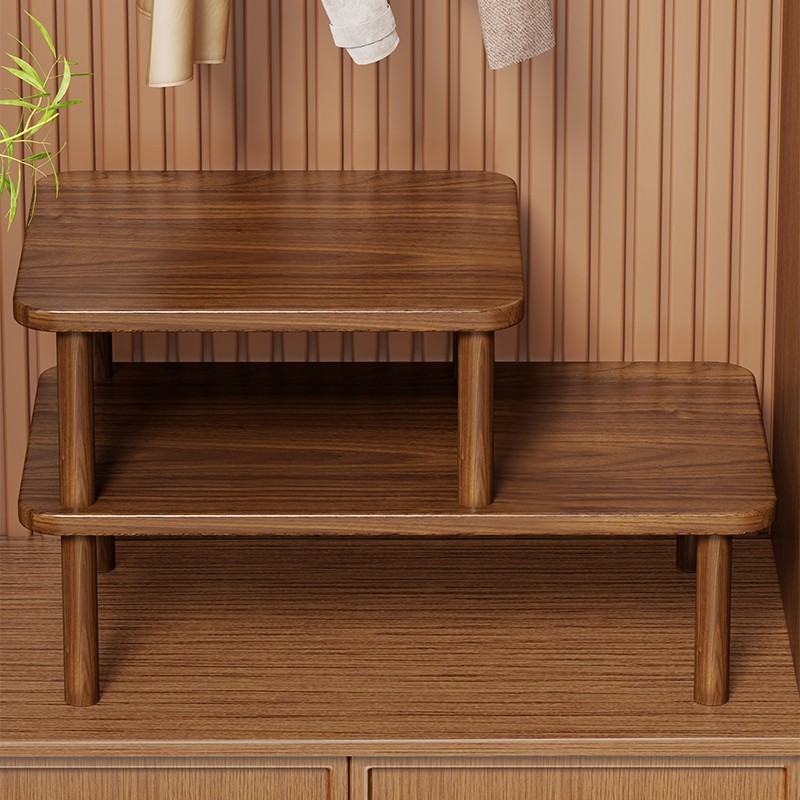 进口实木衣柜分层置物架