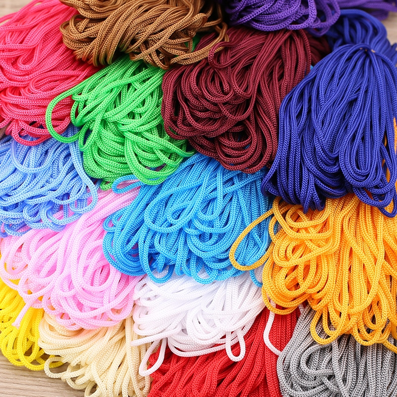 20米彩色绳子手工diy编织绳尼龙绳耐磨圆形吊牌挂绳绑绳细束口绳