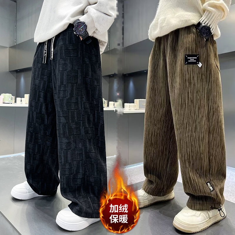 潮流童装男童灯芯绒休闲裤加绒