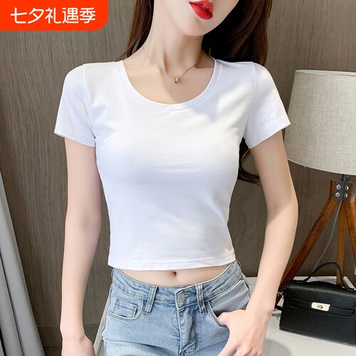 短款修身显瘦短袖t恤女