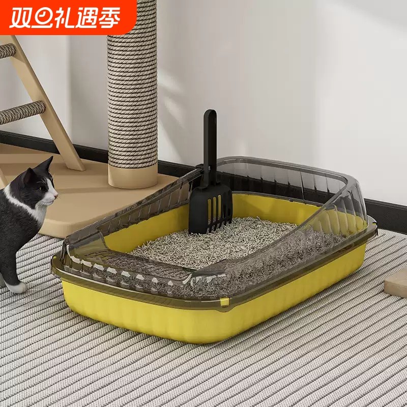猫砂盆超大号防外溅特大号防臭防水半封闭小号置物架全开放屎盆子