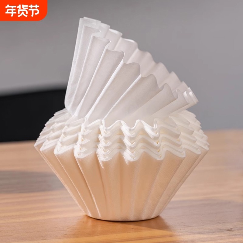 咖啡过滤纸手冲壶滴漏式滤纸美式咖啡机蛋糕滤纸滤杯155/185滤