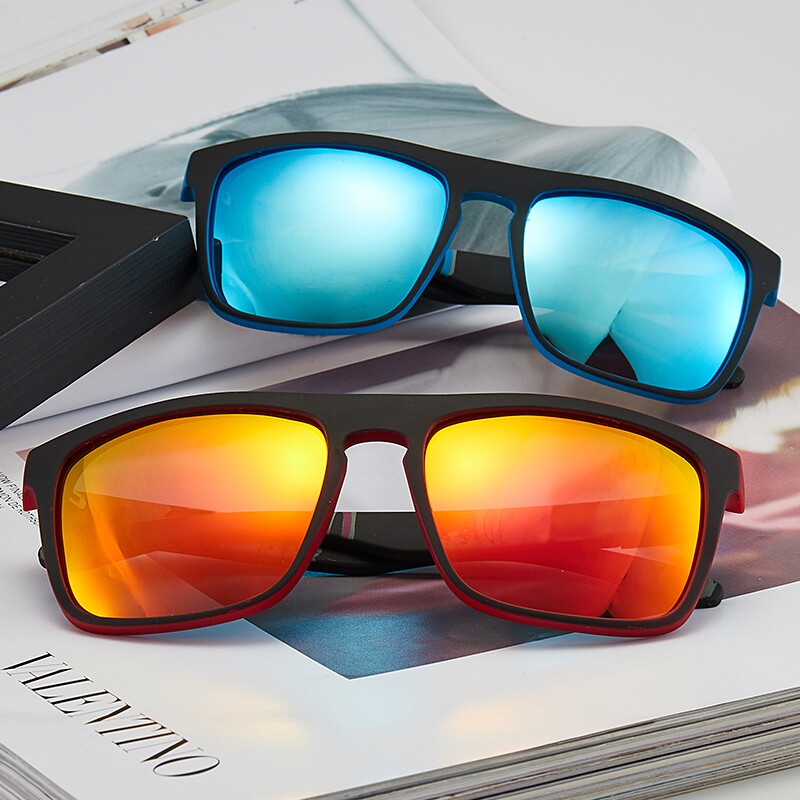 偏光太阳镜骑行运动墨镜男酷炫花纹腿防紫外线女士驾驶镜炫彩镜片