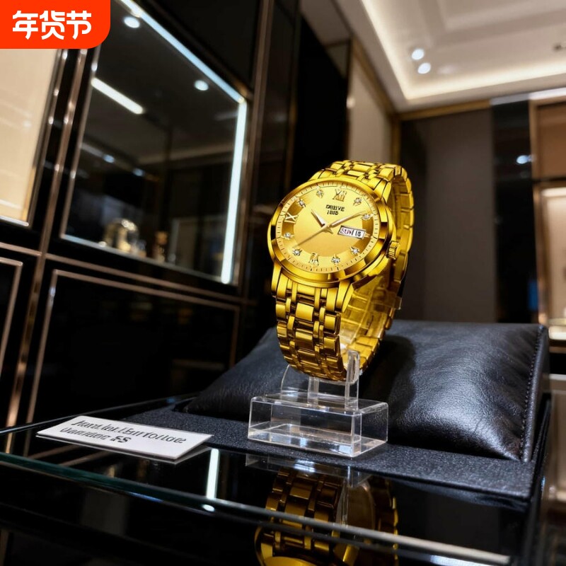 手表男款全自动男表数字双日历防水腕表男机械风全自动防水高级感