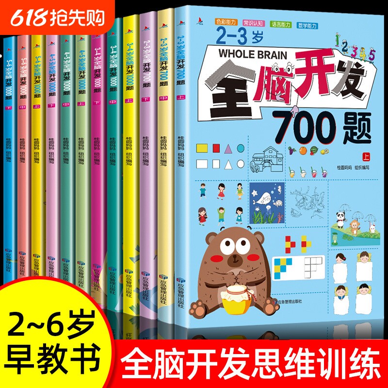正版全脑开发思维训练700题1000题儿童2-3-6岁学前教育益