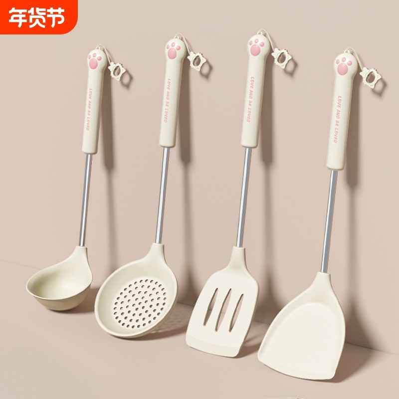 官方硅胶锅铲不粘锅专用铲食品级耐高温漏汤勺家用厨具铲勺,厨房/烹饪用具,锅铲,淘宝优惠券,粉丝福利购,淘宝优惠卷