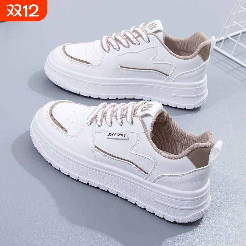 品牌断码小白鞋女2025春秋新款厚底增高女鞋百搭ins潮透气休闲运
