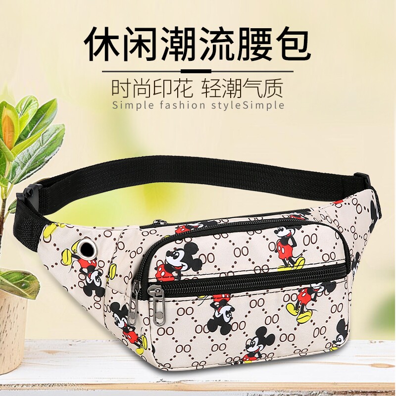 新款女胸包小包文艺包手机包卡通运动斜挎包腰包休闲学生多规格