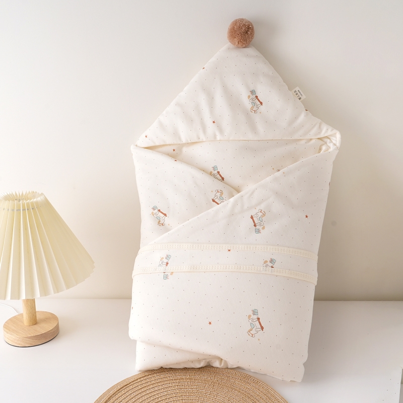 婴儿抱被纯棉春秋冬季新生儿包被初生宝宝襁褓小被子外出抱毯四季