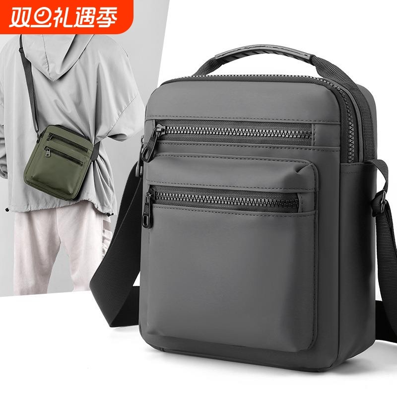 新款通勤休闲大容量单肩斜挎包男潮牛津布运动小背包批钱包手提