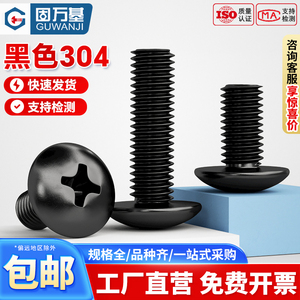304不锈钢十字大扁头螺丝钉蘑菇圆头螺栓机丝伞头螺钉M2M3M4M5-M8