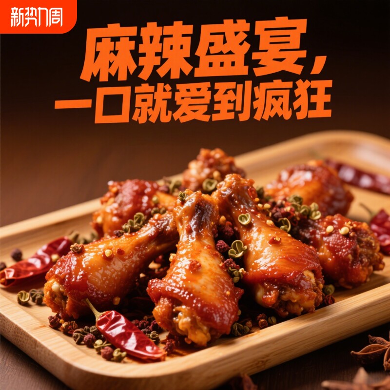 小鸡腿开袋即食零食小吃休闲食品解馋奥尔良鸡翅根麻辣卤味夜宵