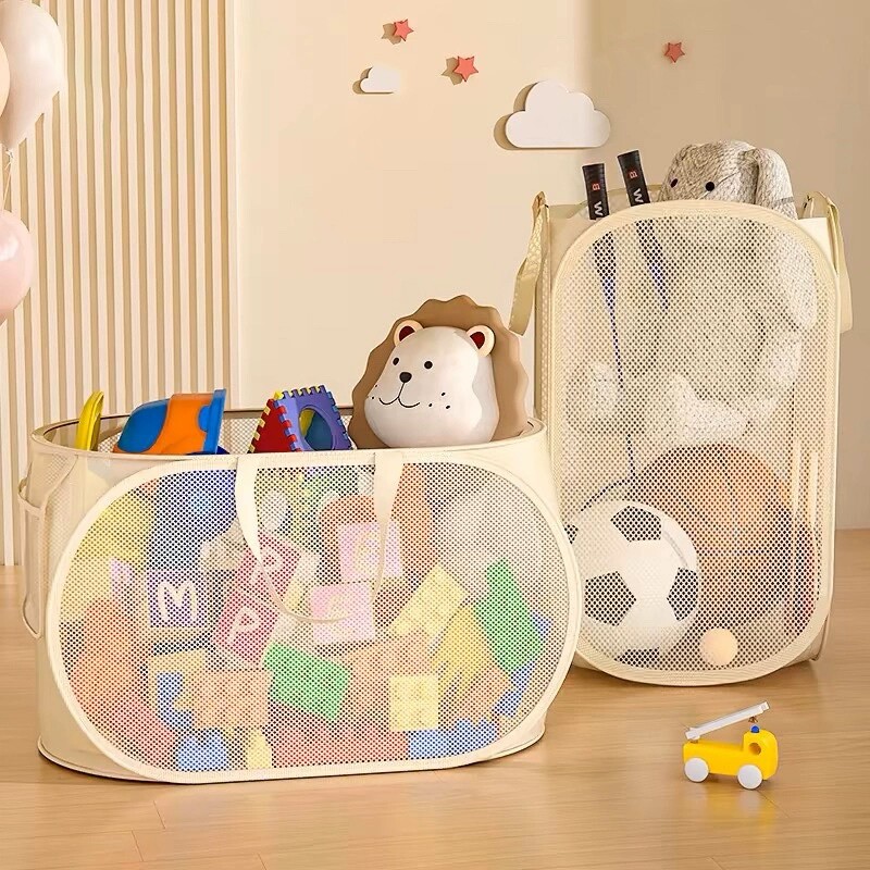 儿童玩具收纳筐收纳箱娃娃毛绒玩偶整理神器网兜公仔海洋球收纳篮