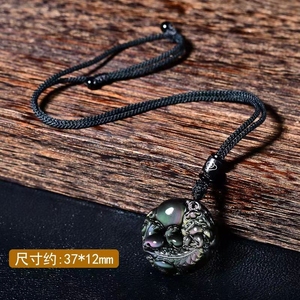 黑曜石有求必应吊坠貔貅男女项链招财情侣皮丘挂件本命年饰品