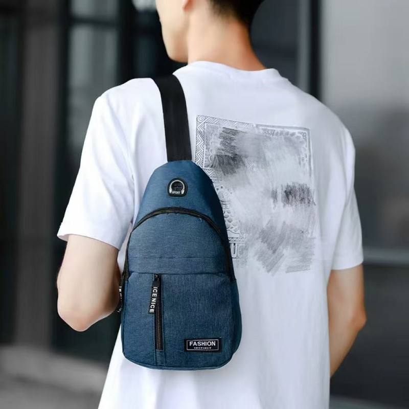 胸包男士多功能腰包休闲百搭户外运动单肩斜挎包时尚韩版潮男包