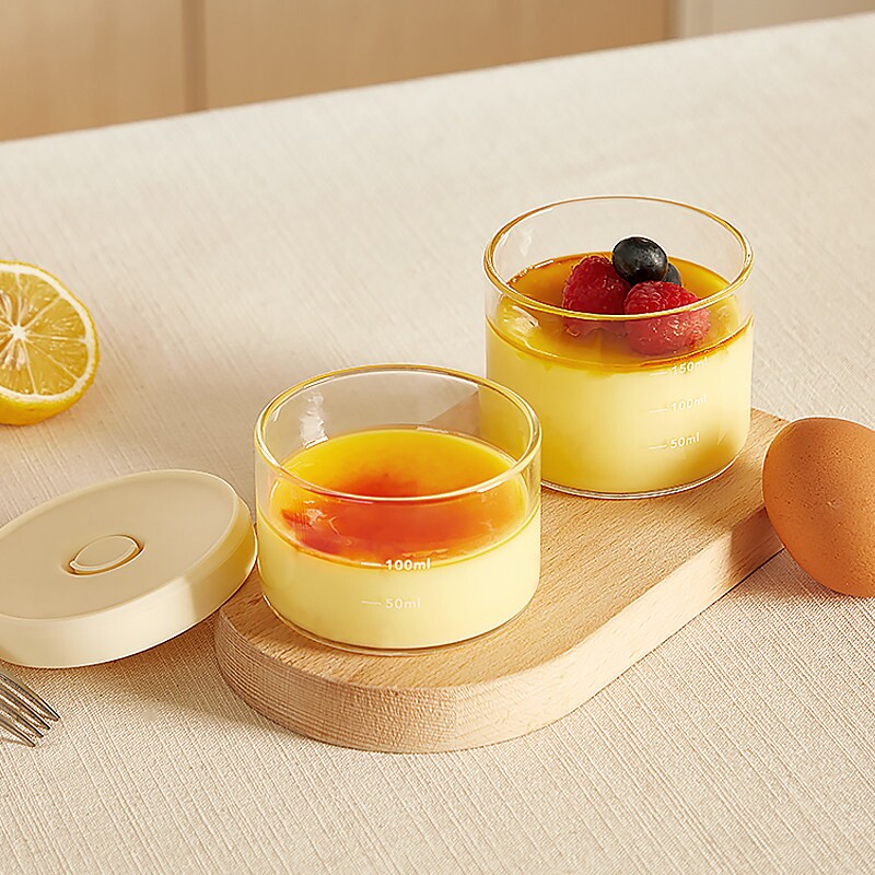 布丁杯酸奶分装模具玻璃瓶蛋糕硅胶盖舒芙蕾烤碗耐高温烘焙食品级