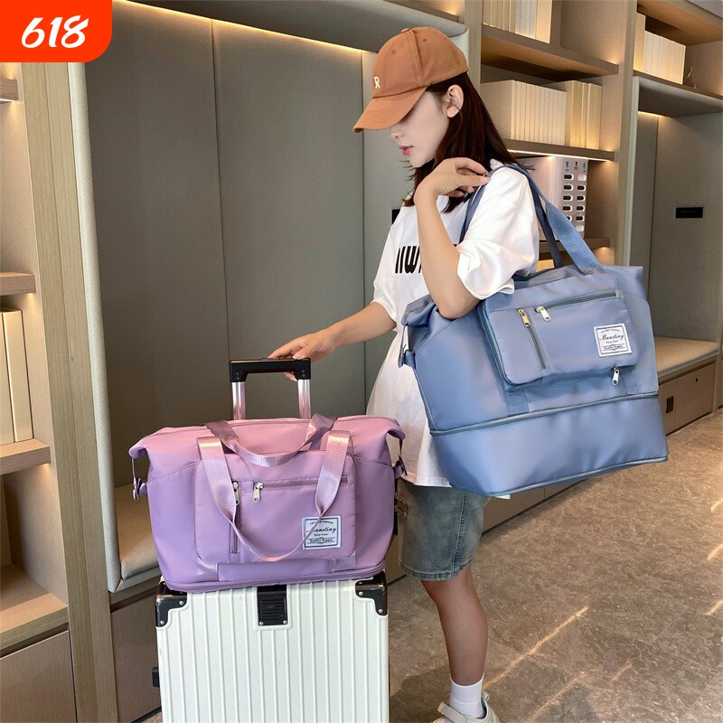 多功能短途旅行包韩版新款手提运动瑜伽健身包外出便携收纳行李袋