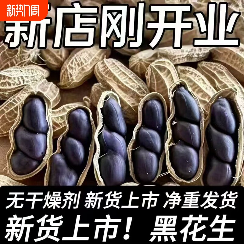 富硒黑花生带壳黑花生味甜新货健康零食自然晒干云南特产