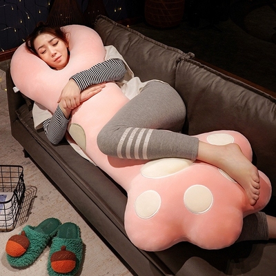 可爱猫爪长条枕巨型猫咪抱枕女生床上睡觉儿童毛绒玩具