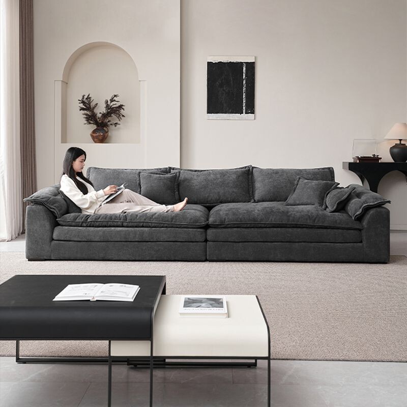 a2024新款极简科技布艺沙发客厅小户型简约现代家用直排三人位沙