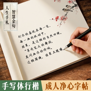 行楷字帖成人练字智慧金句人生手札净心修身智慧感恩借势向上硬笔书法钢笔字帖中国风成人静心解压行楷硬笔手写体女生字体漂亮治愈