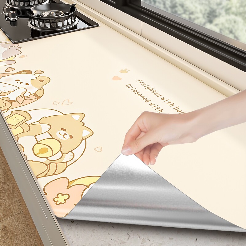 厨房灶台防油贴纸加厚防水自粘墙纸台面贴膜保护垫防潮耐高温美化