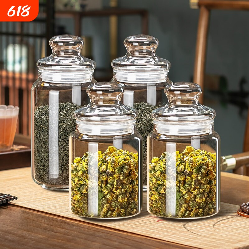透明小号茶叶罐家用食品级密封罐可携式茶罐收纳玻璃瓶储物防潮