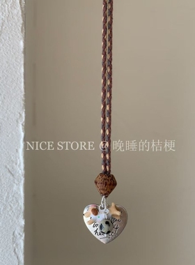 「奔跑小狗」复古编织爱心字母小狗项链长款毛衣T恤链高级感项链