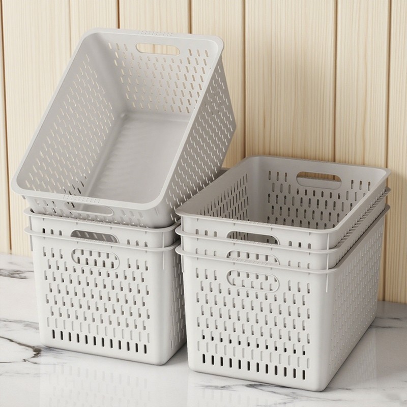 零食杂物收纳箱玩具整理筐家用橱柜置物篮子储物塑料箱厨房桌面盒