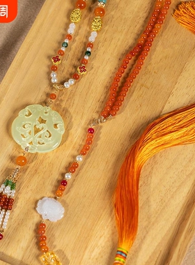 簪娘古风新中式背云流苏长项链超仙马面裙配饰原创明制汉服软璎珞