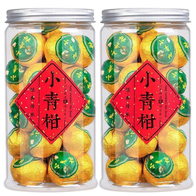 正宗新会小青柑普洱茶叶特级熟茶生晒陈皮柑普茶小柑橘茶叶小沱茶