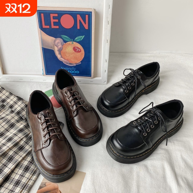 鞋子女2024春季新款学院风日系jk制服单鞋韩版网红厚底英伦小皮鞋